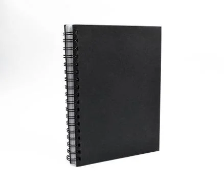 Portrait of an isolated black colored note paper in front of a white backgrou Stock Photos