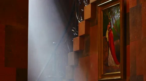 Portrait of Jesus with Light Shining In Through Window Stock Footage 53232710