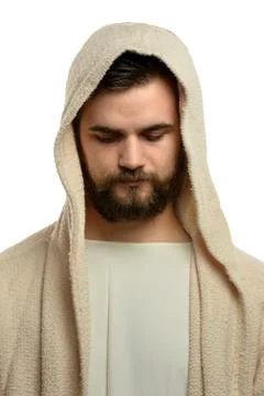 Portrait of Jesus Praying Stock Photos