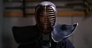 Portrait Of Kendo Practitioner In Dojo, Tokyo, Japan. Stock Footage