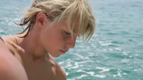 Portrait of kid at summer vacations. Stock Footage 203481238