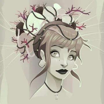 Portrait of a lady Stock Illustration