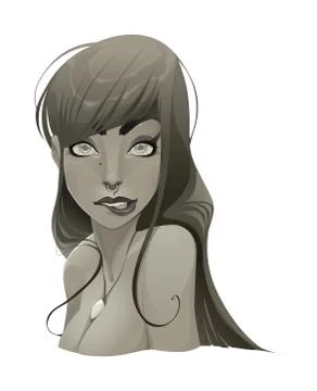 Portrait of a lady Illustrazione stock