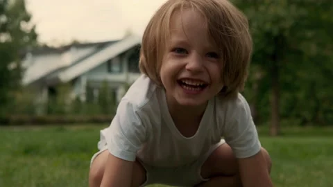 Portrait of a laughing child. Stock Footage 217800249