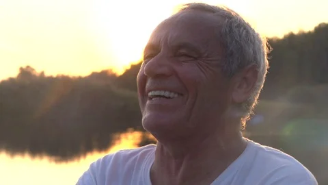 Portrait of a laughing man. Video stock 95488423