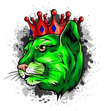 Portrait of a leopard in the crown. Can be used for printing on T-shirts, flyers Illustrazione stock