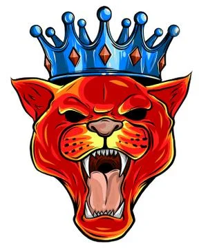 Portrait of a leopard in the crown. Can be used for printing on T-shirts, flyers Illustrazione stock