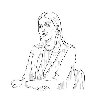 Portrait of Li Andersson Stock Illustration