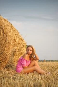 Portrait in light of sunset Foto stock