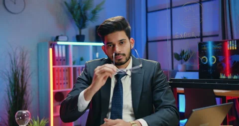 Portrait of likable confident positive experienced bearded businessman in formal Stock Footage 166623648