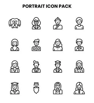 Portrait Line UI Icons Pack イラスト素材