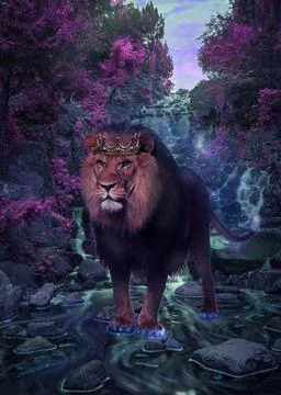 Portrait of a lion. Stock Illustration