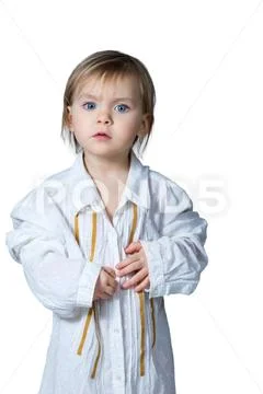 Portrait of little child isolated Stock Photos