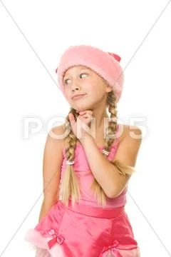 Portrait of a little christmas girl Stock Photos