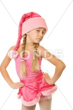 Portrait of a little christmas girl Stock Photos