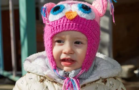 Portrait of the little girl on walk Stock Photos