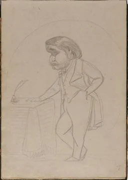 Portrait-load of a profile man pressed on a table Copyright: xpiemagsx par... Foto stock