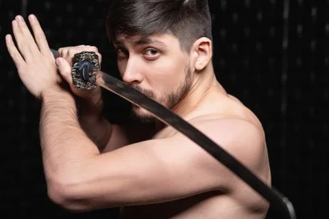 Portrait of lovely guy posing in studio Stock Photos