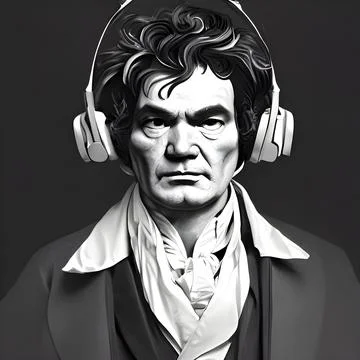 Portrait of Ludwig Van Beethoven Illustration