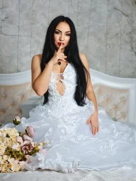 Portrait of a luxurious bride. Stock Photos