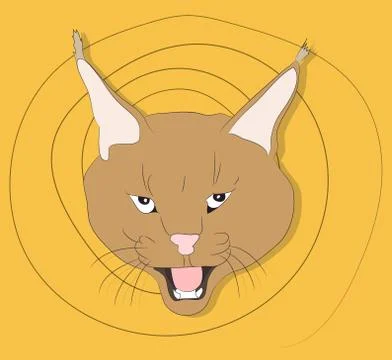 Portrait of a lynx on a background, Stock Illustration