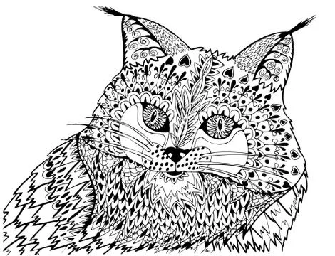 Portrait of a lynx. 스톡 일러스트