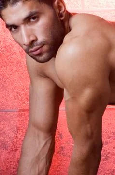 Portrait of a macho man Stock Photos