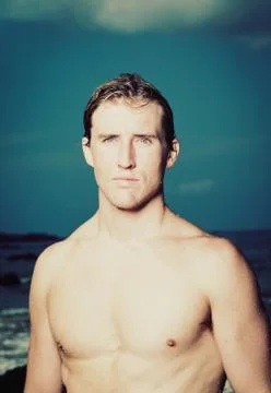 Portrait of man at the beach Stock Photos