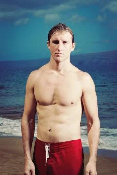 Portrait of man at the beach Stock Photos