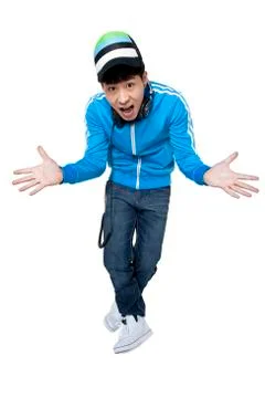 Portrait of a man breakdancing Stock Photos