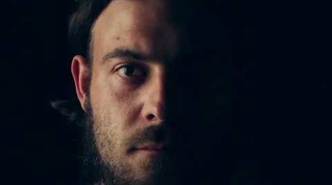 Portrait man in dark Stock Footage 55077523