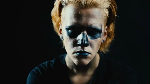 Portrait man in dark Stock Footage 67091915