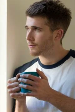 Portrait of a man drinking tea Stock Photos