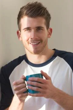 Portrait of a man drinking tea Stock Photos