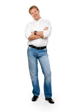 Portrait of the man in the full-length studio Stock Photos