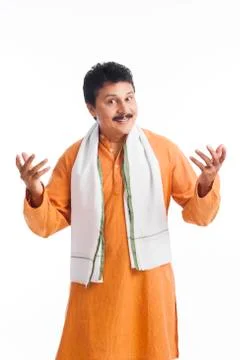 Portrait of a man gesturing 写真素材