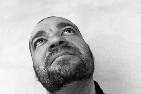 Portrait of man on gray background Stock Photos