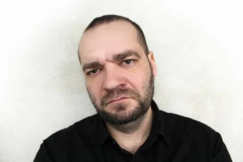 Portrait of man on gray background Stock Photos