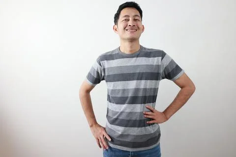Portrait of a man on grey background. Stock-Fotos