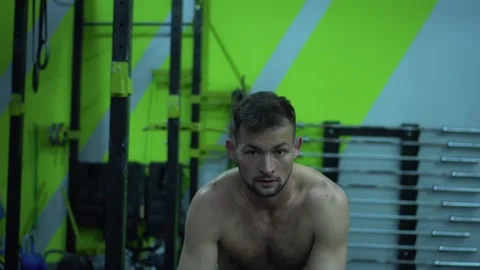 Portrait of man looking at camera face close up indoors. Stock Footage 132724319