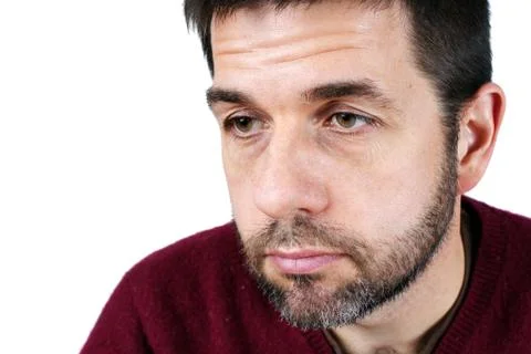 Portrait of man looking down Stock Photos