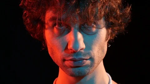 Portrait man looking at someone 스톡 동영상 118262457