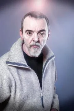 Portrait of a man made-up as devil Stock Photos