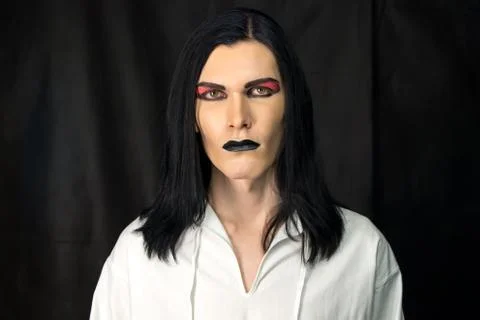 Portrait of man with make up Stock Photos