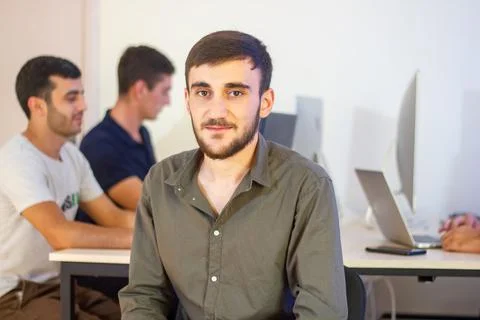 Portrait of a man in office Stockfoto's