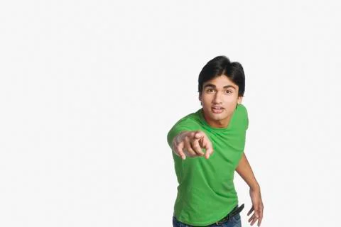 Portrait of a man pointing forward Fotos Stock