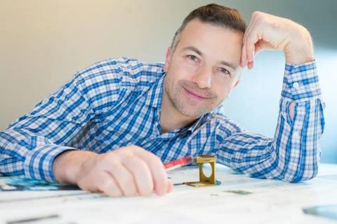 Portrait of man posing and smiling Stock Photos