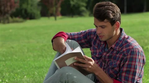 Portrait of a man reading Stock-Footage 252680259