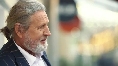 Portrait of a man on the street Stock Footage 156458254