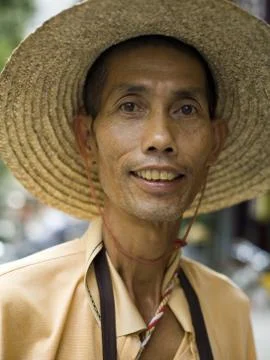 Portrait of a man in sunhat Foto stock